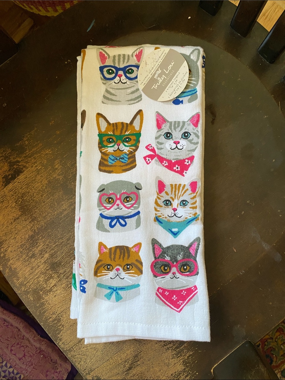 Cute Cat Faces Set of 2 Kitchen Towels ,linens  New with tags
